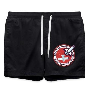 Space Academy International rote Farbe Vintage - Badeshorts - Schwarz - Vorne - AI Model Male 185 light (185cm)