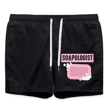 Soapologist Handmade Soap Einseifen Seifenherstell - Badeshorts - Schwarz - Vorne - AI Model Male 185 light (185cm)