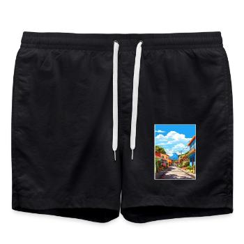 San Jose Costa Rica Vintage Reiseposter Souvenir - Badeshorts - Schwarz - Vorne - AI Model Male 185 light (185cm)