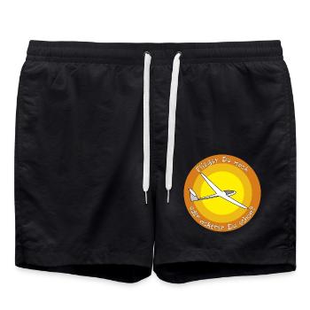 fliegst Du noch - Badeshorts - Schwarz - Vorne - AI Model Male 185 light (185cm)