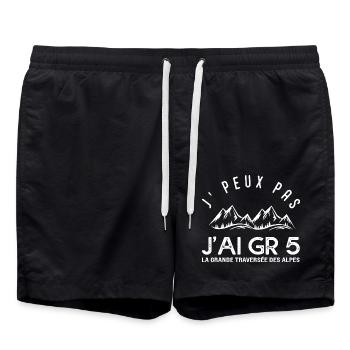 J'peux pas j'ai GR 5 – Randonnée Alpes - Short de bain - noir - Devant - AI Model Male 185 light (185cm)