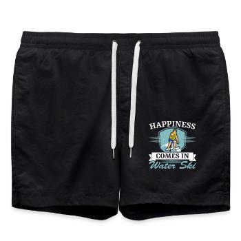 Das Glück kommt im Wasserski Wasserskifahren - Badeshorts - Schwarz - Vorne - AI Model Male 185 light (185cm)