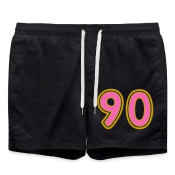 90. 90 YEARS. 90TH ANNIVERSARY. 90TH ANNIVERSARY. - Swim Trunks - black - Front - AI Model Male 185 light (185cm)