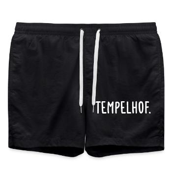 Tempelhof Berlin Bezirk - Badeshorts - Schwarz - Vorne - AI Model Male 185 light (185cm)