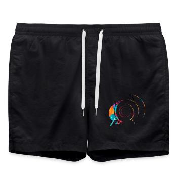 Treibender Bass Dschungelparty - Badeshorts - Schwarz - Vorne - AI Model Male 185 light (185cm)