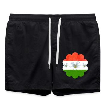 Ungarn Fahne ungarische Flagge - Badeshorts - Schwarz - Vorne - AI Model Male 185 light (185cm)
