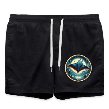 Ray Fish - Swim Trunks - black - Front - AI Model Male 185 light (185cm)