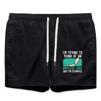 Ich versuche, mir einen Amputierten-Witz auszudenk - Badeshorts - Schwarz - Vorne - AI Model Male 185 light (185cm)