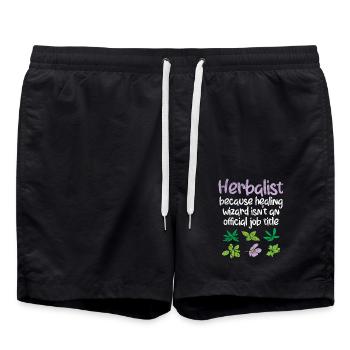 Kräuterkunde Kräuter - Badeshorts - Schwarz - Vorne - AI Model Male 185 light (185cm)