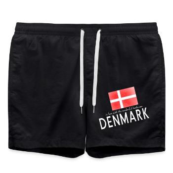 Dänemark Danmark - Badeshorts - Schwarz - Vorne - AI Model Male 185 light (185cm)