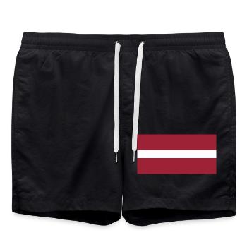 Lettland - Badeshorts - Schwarz - Vorne - AI Model Male 185 light (185cm)