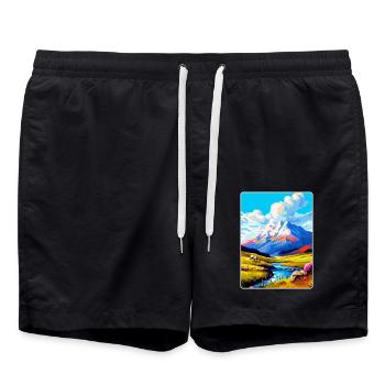 Ben Nevis Scotland Uk Vintage Travel Poster WPA - Swim Trunks - black - Front - AI Model Male 185 light (185cm)