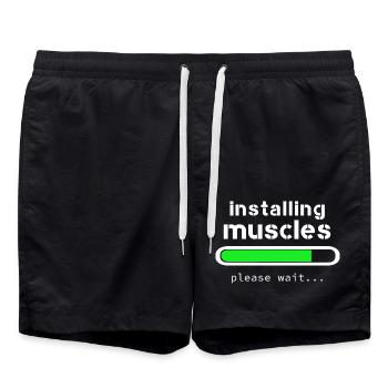 Aufbau von Muskeln - Badeshorts - Schwarz - Vorne - AI Model Male 185 light (185cm)