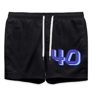 40. 40 JAHRE. 40. JAHRESTAG. 40-JÄHRIGES JUBILÄUM. - Badeshorts - Schwarz - Vorne - AI Model Male 185 light (185cm)