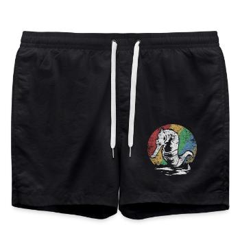 Leuchtendes Seepferdchen Ozeanbewohner - Badeshorts - Schwarz - Vorne - AI Model Male 185 light (185cm)