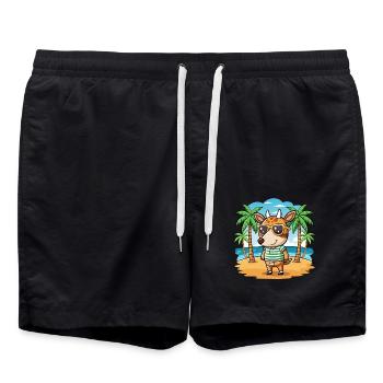 Okapi Funny Cartoon Summer Beach Sunglasses - Swim Trunks - black - Front - AI Model Male 185 light (185cm)