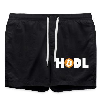 Mode Bitcoin HODL : Activé - Short de bain - noir - Devant - AI Model Male 185 light (185cm)