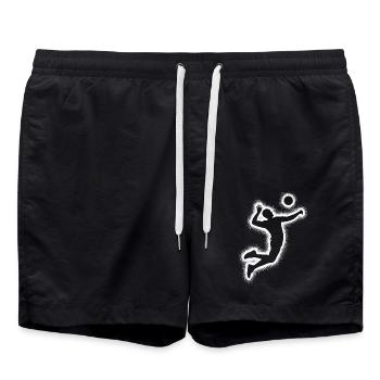 Volleyballspieler Volleyball Männer Volleyballer - Badeshorts - Schwarz - Vorne - AI Model Male 185 light (185cm)
