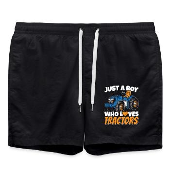Traktor Jungen Landwirt Kind Bauer Trecker - Badeshorts - Schwarz - Vorne - AI Model Male 185 light (185cm)