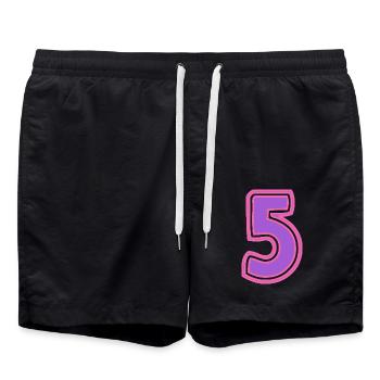 5. 5 YEARS. 5th ANNIVERSARY. 5 YEAR ANNIVERSARY - Swim Trunks - black - Front - AI Model Male 185 light (185cm)