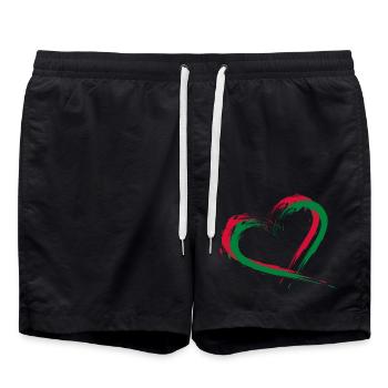 Drapeau de brosse de coeur des Maldives - Short de bain - noir - Devant - AI Model Male 185 light (185cm)
