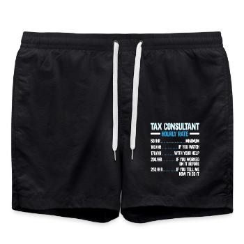 Steuerberater Stundensatz Buchhalter Steuersaison - Badeshorts - Schwarz - Vorne - AI Model Male 185 light (185cm)