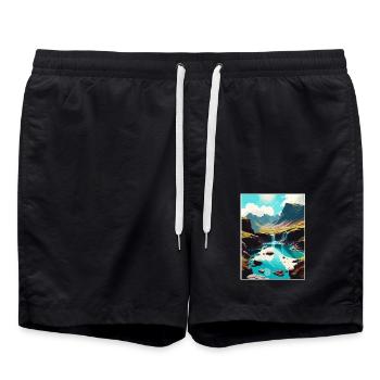 Isle Of Skye Schottland Vintage Reiseposter WPA - Badeshorts - Schwarz - Vorne - AI Model Male 185 light (185cm)