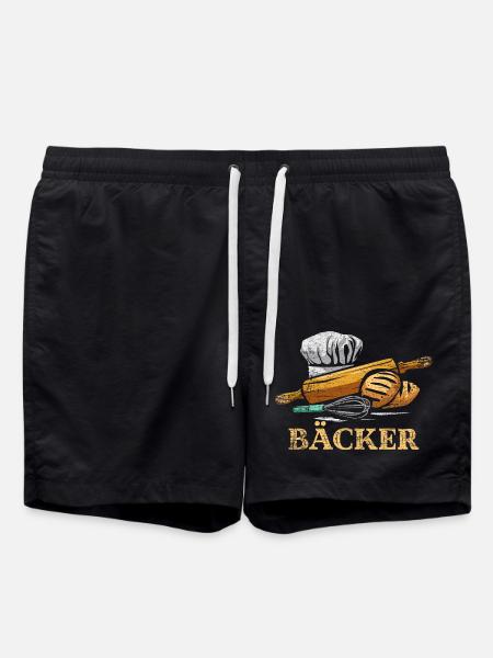 Goldbraune Ofenkruste Bäckerin - Badeshorts - Schwarz