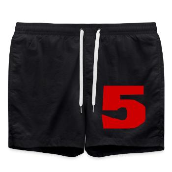 5. 5 JAHRE. 5-JÄHRIGES JUBILÄUM. 5-JÄHRIGES JUBILÄUM. 5. - Badeshorts - Schwarz - Vorne - AI Model Male 185 light (185cm)