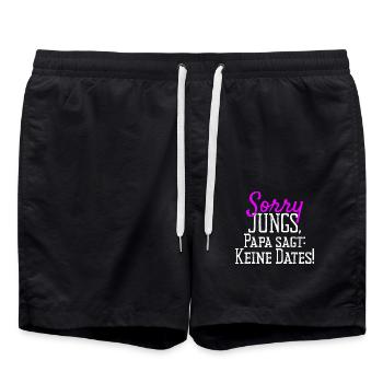 Sorry Guys Dad Says No Dates Gift Daughter - Swim Trunks - black - Front - AI Model Male 185 light (185cm)