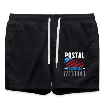 Ich bin Postangestellter Briefträger Postbote Beru - Badeshorts - Schwarz - Vorne - AI Model Male 185 light (185cm)