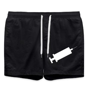 Spritze Arzt Ärztin Geschenkidee für Mediziner  - Badeshorts - Schwarz - Vorne - AI Model Male 185 light (185cm)