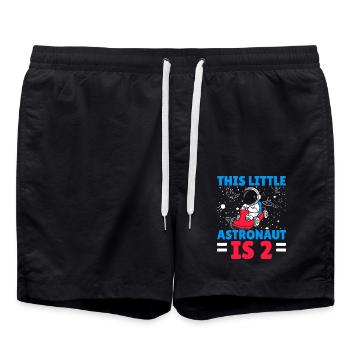 Dieser kleine Astronaut ist 2 2. Geburtstag Bday - Badeshorts - Schwarz - Vorne - AI Model Male 185 light (185cm)