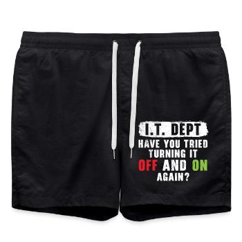 I.T. Dept Tried Turning It Off And On Again? - Badeshorts - Schwarz - Vorne - AI Model Male 185 light (185cm)