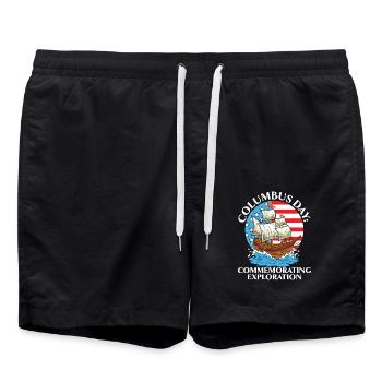 Kolumbus-Tag: Zum Gedenken an die Entdeckung von K - Badeshorts - Schwarz - Vorne - AI Model Male 185 light (185cm)