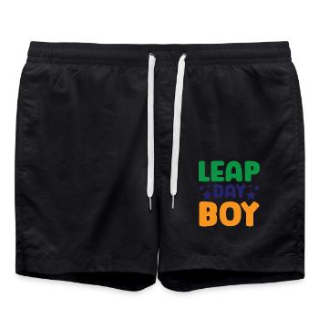Happy Birthday Schaltjahr 29. Februar Schalttag - Badeshorts - Schwarz - Vorne - AI Model Male 185 light (185cm)
