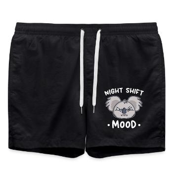 Koala Koalabär Nachtdienst Nachtschicht - Badeshorts - Schwarz - Vorne - AI Model Male 185 light (185cm)