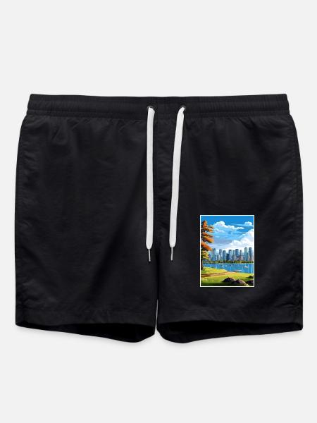 Vancouver Kanada Vintage Reiseposter Souvenir - Badeshorts - Schwarz