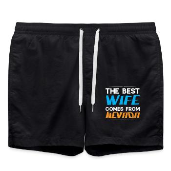 Die beste Ehefrau kommt aus Nevada Amerika Nevadan - Badeshorts - Schwarz - Vorne - AI Model Male 185 light (185cm)
