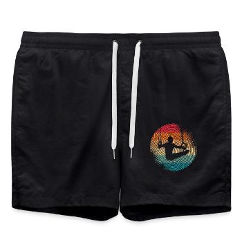 Turner Gymnastik Ringeturnen Fingerabdruck Turnen - Badeshorts - Schwarz - Vorne - AI Model Male 185 light (185cm)
