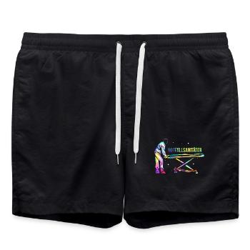 Beherzter Notfallsanitäter Blaulicht - Badeshorts - Schwarz - Vorne - AI Model Male 185 light (185cm)
