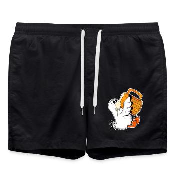 Seagull Beer Seagull North Sea Northern Germany - Swim Trunks - black - Front - AI Model Male 185 light (185cm)