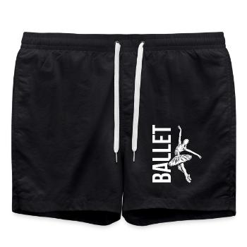 Schwungvoller Ballett Bühnenauftritt - Badeshorts - Schwarz - Vorne - AI Model Male 185 light (185cm)