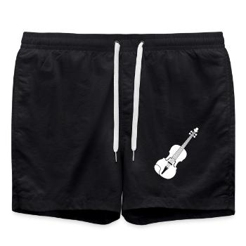 Violine Geige - Badeshorts - Schwarz - Vorne - AI Model Male 185 light (185cm)