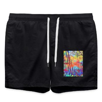 Der Teich mit dem toten Baum - Badeshorts - Schwarz - Vorne - AI Model Male 185 light (185cm)