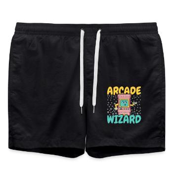 Arcade Spiele Video Spiel Spiel Nerd Streamer - Badeshorts - Schwarz - Vorne - AI Model Male 185 light (185cm)