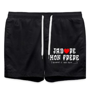 ICH LIEBE MEINEN BRUDER, WENN ER WEG IST - Badeshorts - Schwarz - Vorne - AI Model Male 185 light (185cm)