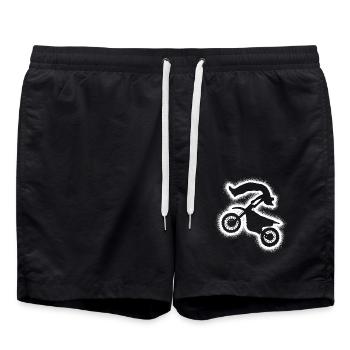 Dirt Biker Motorrad Jungen Herren Motocross - Badeshorts - Schwarz - Vorne - AI Model Male 185 light (185cm)
