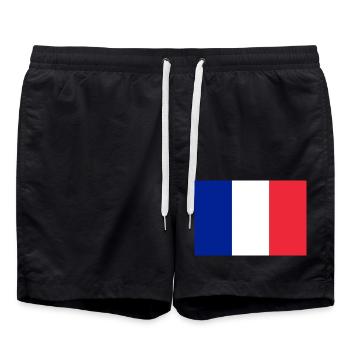 Frankreich - Badeshorts - Schwarz - Vorne - AI Model Male 185 light (185cm)