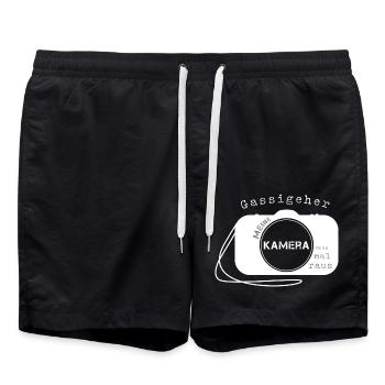Fotograf fotografieren - Badeshorts - Schwarz - Vorne - AI Model Male 185 light (185cm)